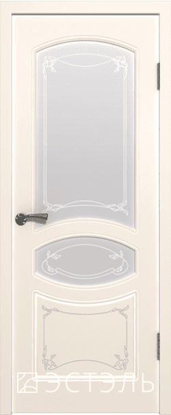 Межкомнатная дверь  Эстель Версаль эст. ДО, массив + МДФ, эмаль, 800*2000, Цвет: Слоновая кость эмаль, мателюкс матовое с рисунком