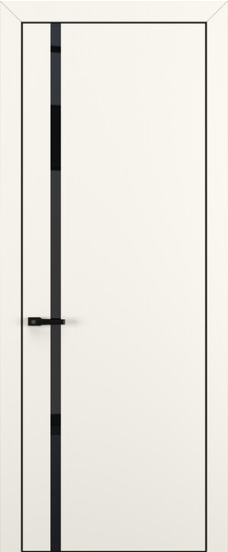 Межкомнатная дверь  Квалитет  К1, массив + МДФ, Полипропилен RENOLIT, 800*2000, Цвет: Молочный матовый, Lacobel Black Classic