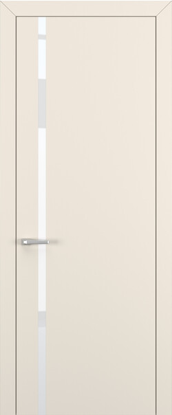 Межкомнатная дверь  Квалитет  К1, массив + МДФ, Полипропилен RENOLIT, 800*2000, Цвет: Матовый крем, Lacobel White Pure