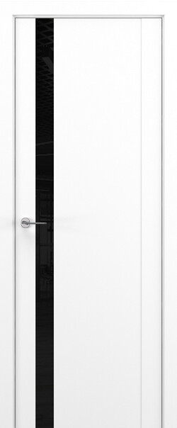 Межкомнатная дверь  Zadoor S S26 ДО, массив + МДФ, Полипропилен RENOLIT, 800*2000, Цвет: Белый матовый, Lacobel Black Classic
