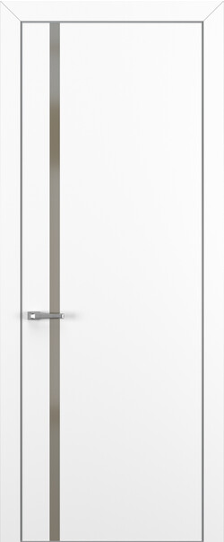 Межкомнатная дверь  Квалитет  К1, массив + МДФ, Полипропилен RENOLIT, 800*2000, Цвет: Белый матовый, Matelac Silver Bronze