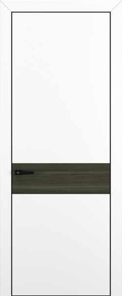Межкомнатная дверь  Квалитет  К6, массив + МДФ, Полипропилен RENOLIT, 800*2000, Цвет: Белый матовый, Вставка Дуб темный