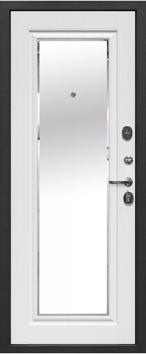 Входная дверь  Гарда  10 мм Серебро, 860*2050, 75 мм, внутри мдф, покрытие пвх, цвет Белый ясень