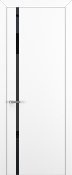 Межкомнатная дверь  Квалитет  К1, массив + МДФ, Полипропилен RENOLIT, 800*2000, Цвет: Белый матовый, Lacobel Black Classic