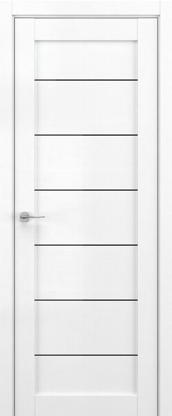 Межкомнатная дверь  DEFORM V V7, массив + МДФ, экошпон на основе ПВХ, 800*2000, Цвет: Вайт вуд, Lacobel черный лак