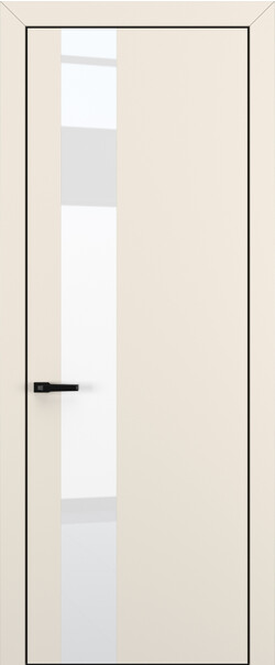 Межкомнатная дверь  Квалитет  К3, массив + МДФ, Полипропилен RENOLIT, 800*2000, Цвет: Матовый крем, Lacobel White Pure