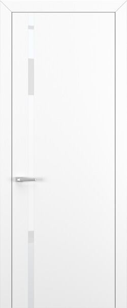 Межкомнатная дверь  Квалитет  К1, массив + МДФ, Полипропилен RENOLIT, 800*2000, Цвет: Белый матовый, Lacobel White Pure