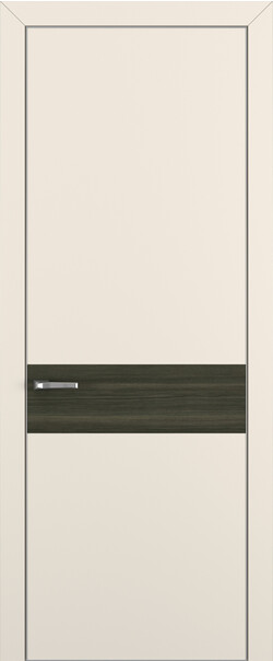 Межкомнатная дверь  Квалитет  К6, массив + МДФ, Полипропилен RENOLIT, 800*2000, Цвет: Матовый крем, Вставка Дуб темный