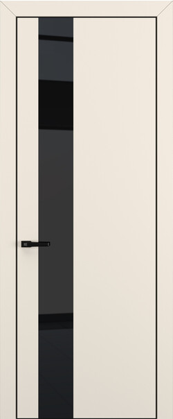 Межкомнатная дверь  Квалитет  К3, массив + МДФ, Полипропилен RENOLIT, 800*2000, Цвет: Матовый крем, Lacobel Black Classic