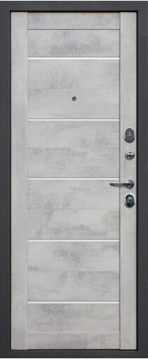 Входная дверь  Гарда  10 мм Серебро, 860*2050, 75 мм, внутри мдф, покрытие пвх, цвет бетон снежный