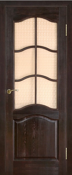 Межкомнатная дверь  Массив сосны Модель №7 ДО, массив сосны, лак, 800*2000, Цвет: Темный лак, мателюкс бронза матовое