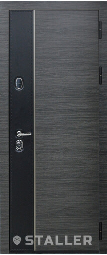 Входная дверь  Сталлер Стило, 960*2050, 93 мм, снаружи мдф, покрытие пвх, Цвет Венге серый
