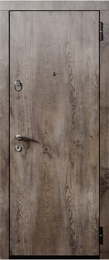 Входная дверь  Сталлер Ганновер, 860*2050, 75 мм, снаружи мдф 8мм, покрытие пвх, Цвет Дуб йорк серый