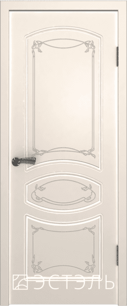 Межкомнатная дверь  Эстель Версаль эст. ДГ, массив + МДФ, эмаль, 800*2000, Цвет: Слоновая кость эмаль, нет